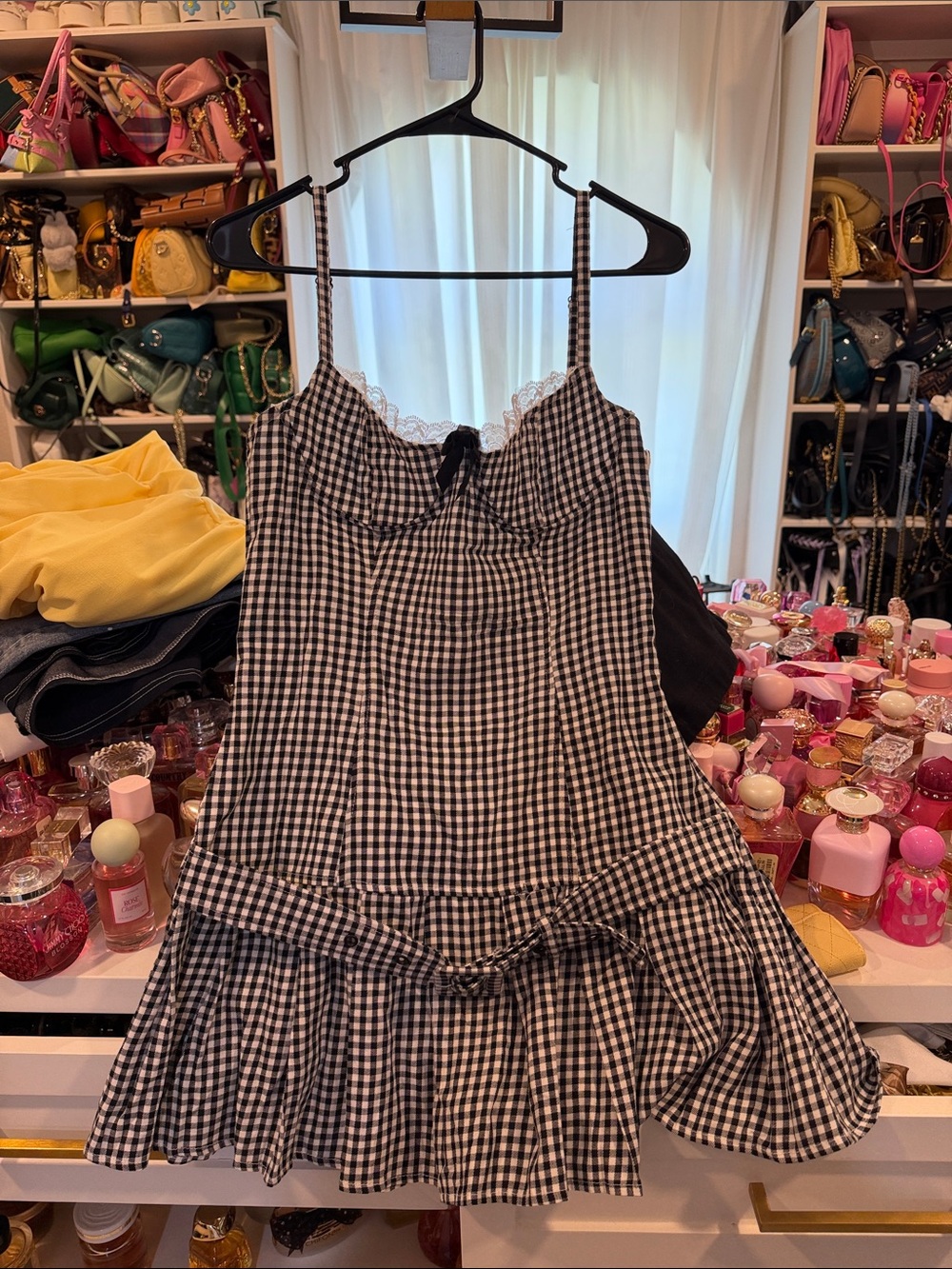 Sugar Thrillz Black & White Gingham Ruffle Sundress
